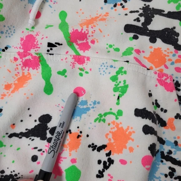 Vintage 80's sweatshirt hoodie splatter paint - Picture 5 of 10